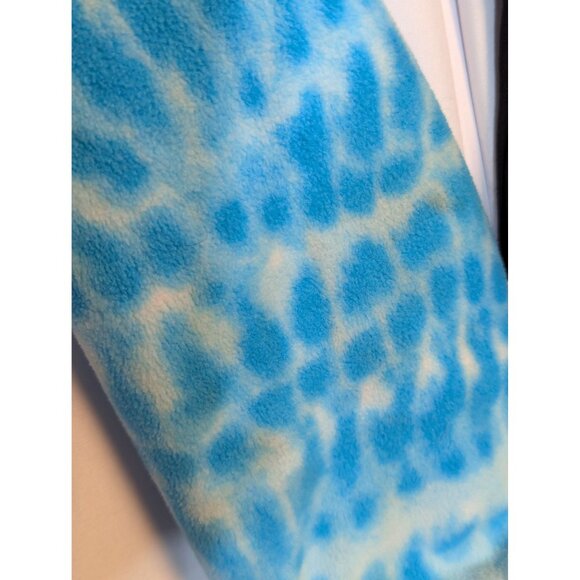 Lands End Womens Tie-Dye Fleece Pullover Small Blue White Soft Cozy Top - Picture 2 of 6